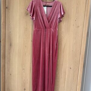 JessaKae Blush Velvet Maxi Dress